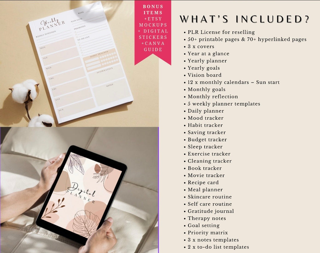 PLR Digital & Printable Planners Bundle