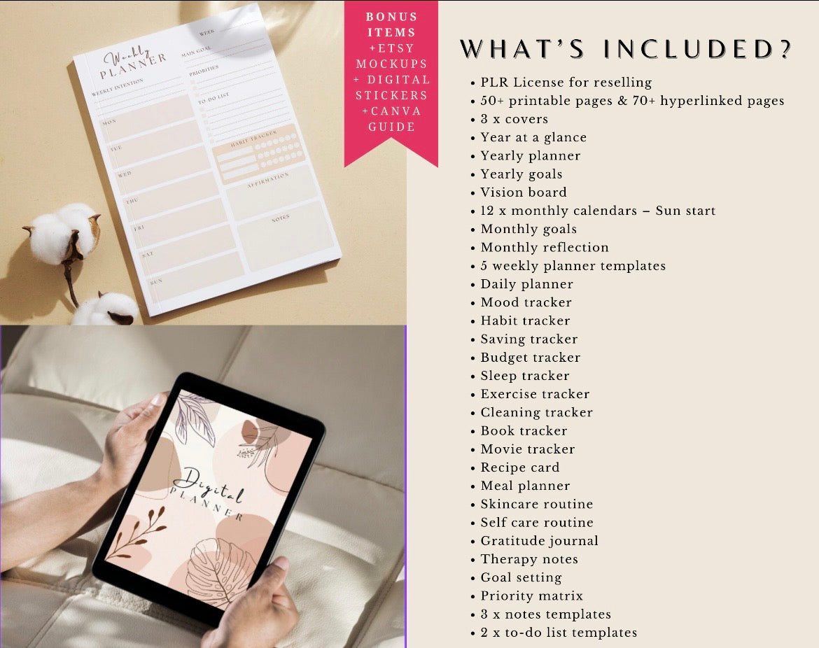 PLR Digital & Printable Planners Bundle