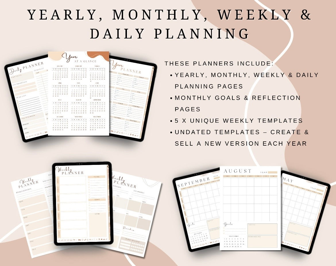 PLR Digital & Printable Planners Bundle