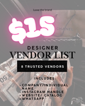 $15 DESIGNER VENDOR LIST
