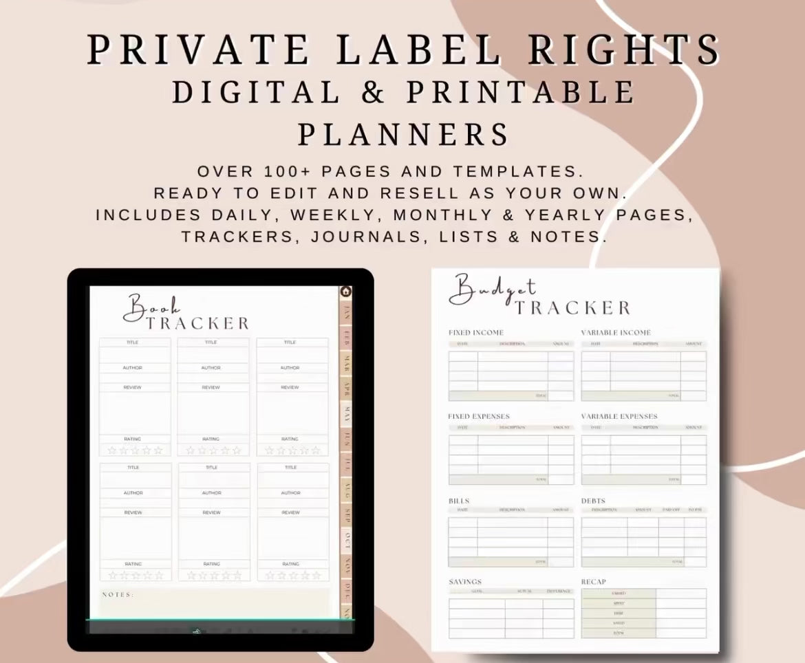 PLR Digital & Printable Planners Bundle